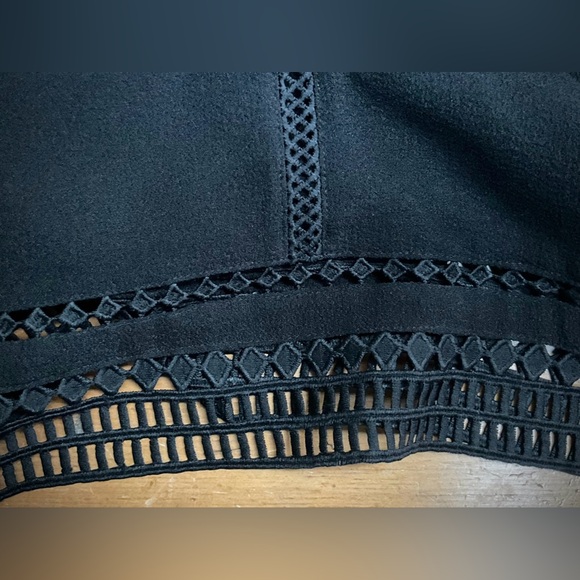 Japna Black Crepe top with Open Latticework - Picture 6 of 11